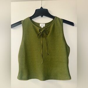 Le Lis Forest Green Tank Top with Tie Detail